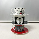 Tasse porcelaine visage artistique avec soucoupe 270 ml