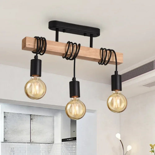 suspension double usage en bois art américain rétro décoratif - vue 4 sur 6