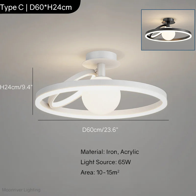 suspension led minimaliste pour décorations modernes à la maison