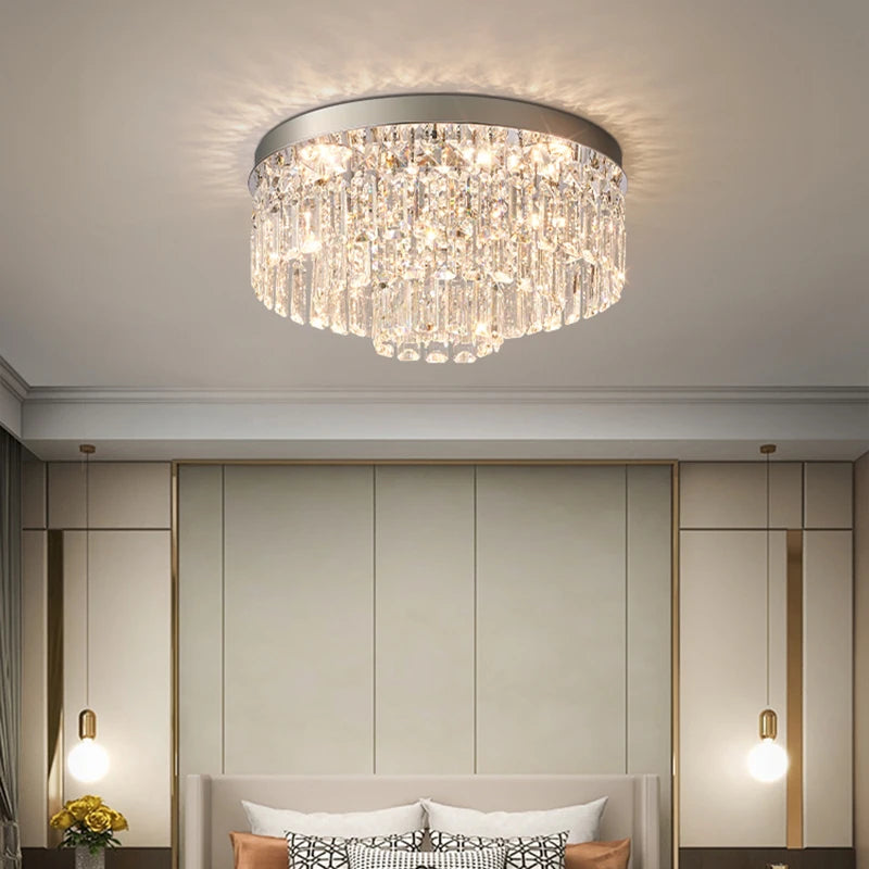 plafonnier en cristal luxe style français atmosphère simple 2024