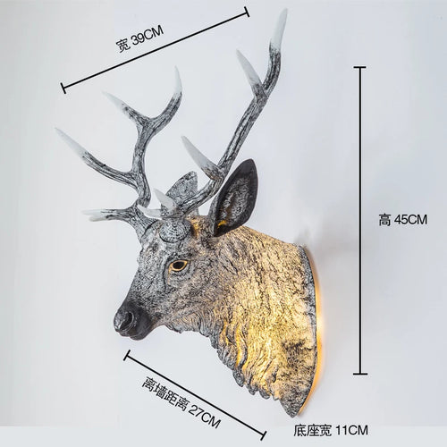 applique murale moderne en bois de cerf avec lumière led décorative - vue 15 sur 14