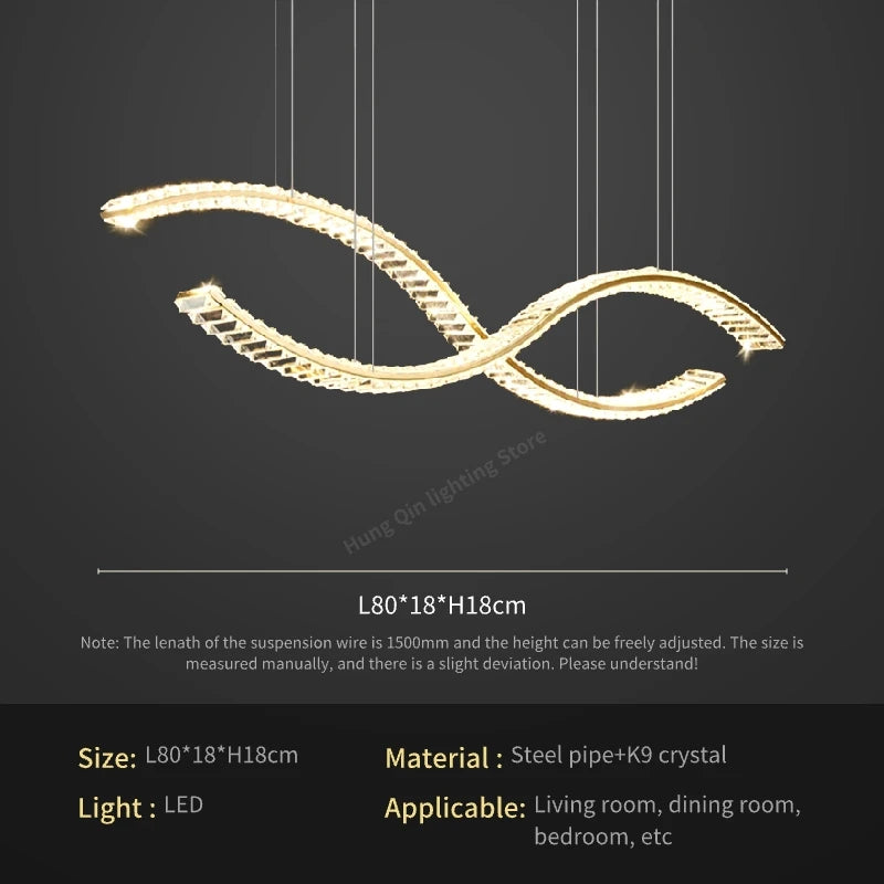 lustre en cristal élégant pour éclairage suspendu - vue 9 sur 12