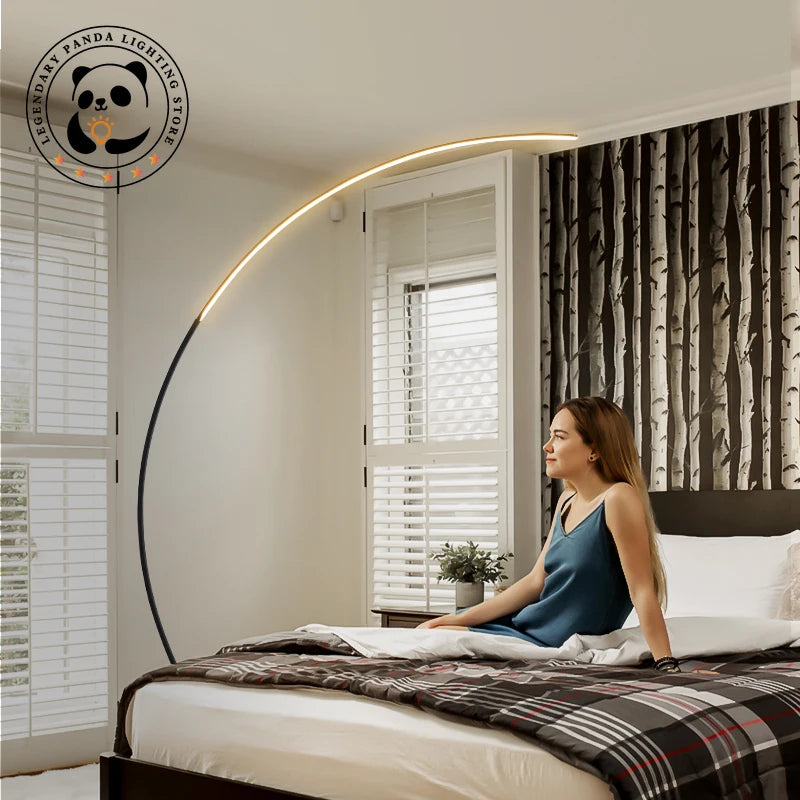 Moderne LED Noir Blanc Lampadaires Art Lampadaires Maison Intérieur Salon Dimmable À Distance RVB Chambre Foyer Décor Coin Lumière