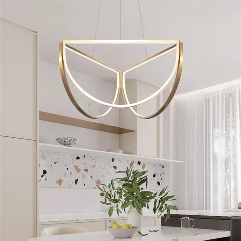 Lustre nordique LED en acier inoxydable