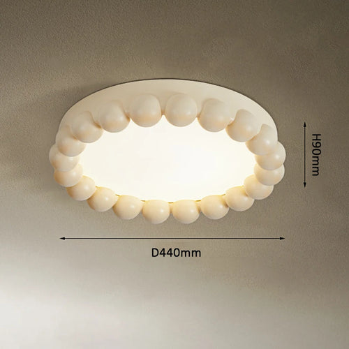 Plafonnier LED circulaire de Style crème nordique - vue 10 sur 9