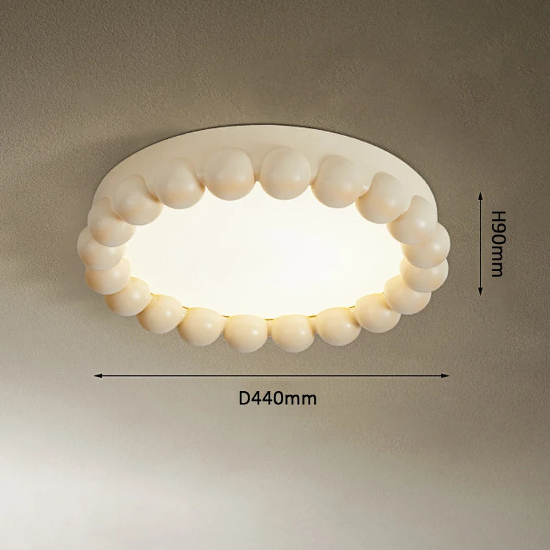 Plafonnier LED circulaire de Style crème nordique - vue 9 sur 9