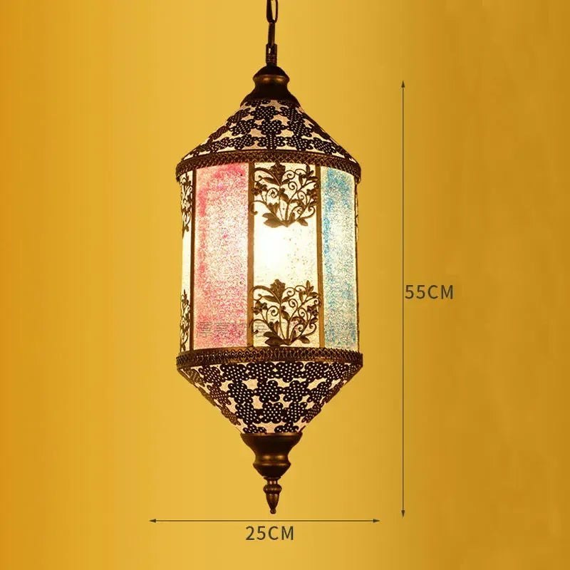 lustre suspendu asiatique décoratif pour intérieur bohème - vue 13 sur 18