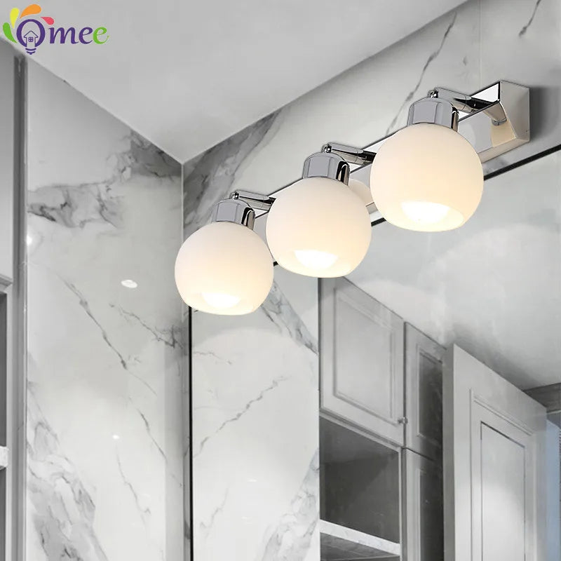 éclairage vanité salle bains cristal moderne chrome noir acier inoxydable miroir e26