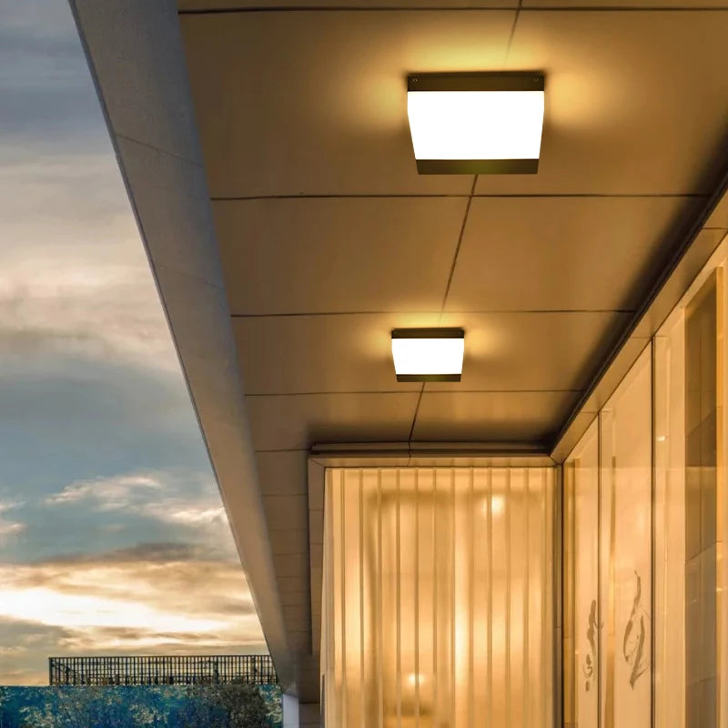 plafonnier étanche rond carré pour jardin balcon lumineux - vue 3 sur 12