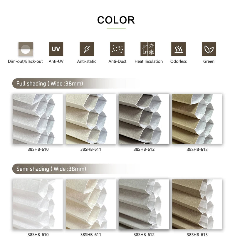 Store occultant alvéolaire sans perçage double ouverture fenêtre