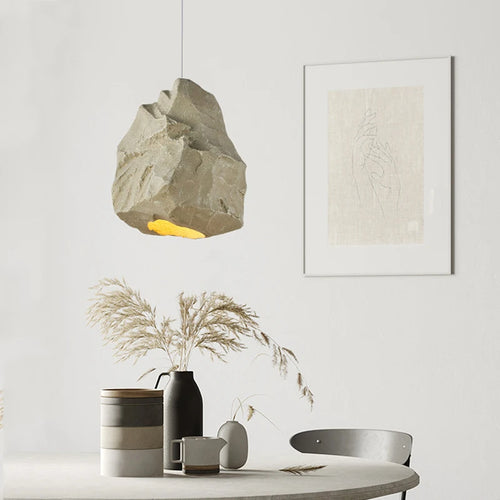 Design créatif européen Imitation pierre kaki modèle chambre lampe japonaise Wabi Sabi maison chambre lampe pendante de chevet