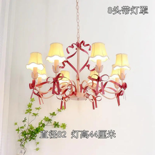lustre mignon pour enfants éclairage suspendu avec nœud décoratif - vue 10 sur 14