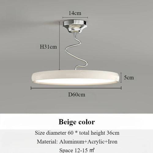 lustre moderne simple style nordique en aluminium avec lumières LED - vue 8 sur 18