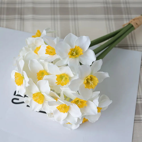 lot de 6 bouquets de fleurs narcisses artificielles pour toutes décorations - vue 5 sur 9