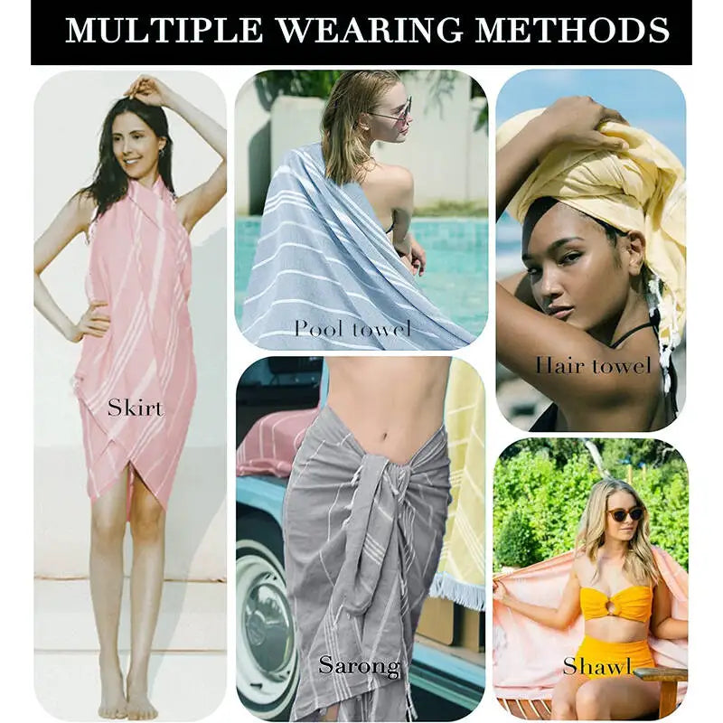 serviette de plage turque rayures anti sable rapide