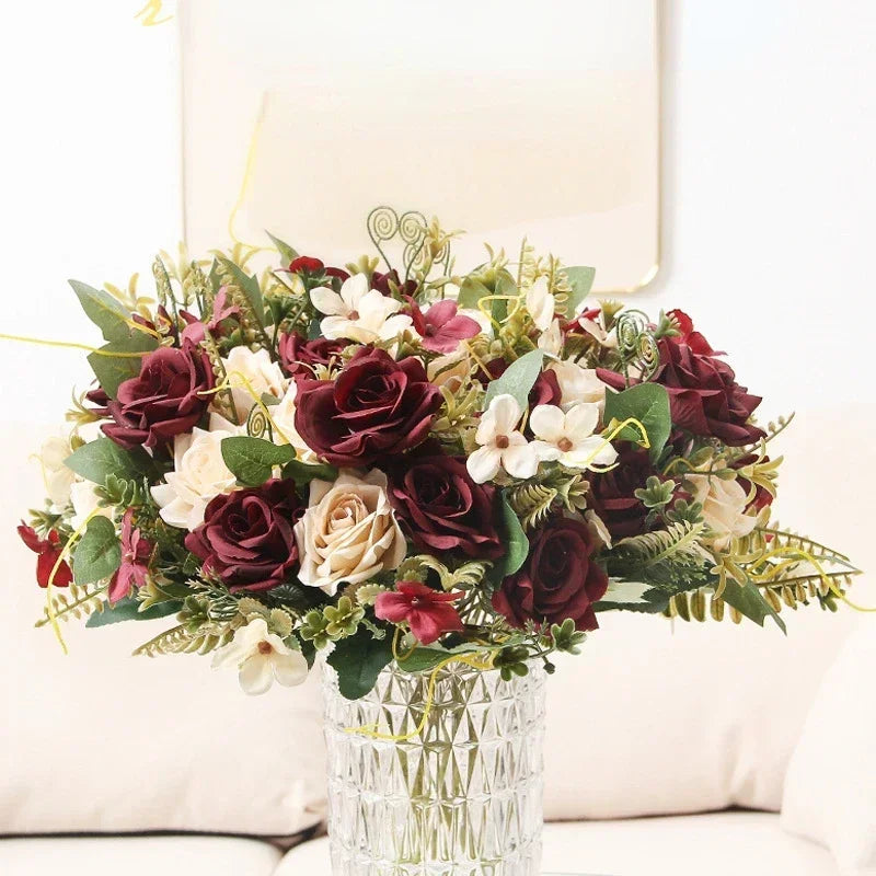 bouquet de roses artificielles pour décoration et cadeau de fête - vue 5 sur 13