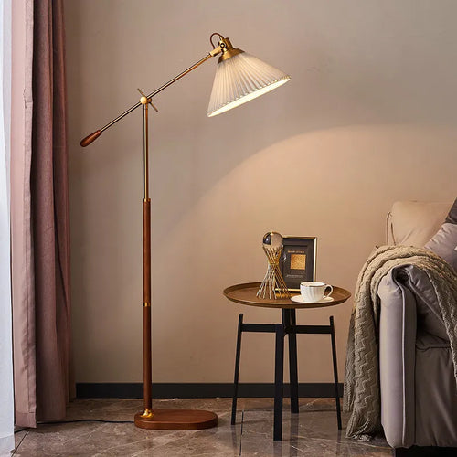 lampadaire vintage premium luxe plissé tissu