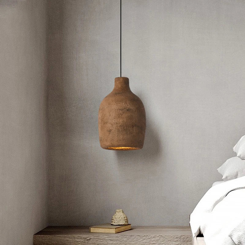 suspension led design rétro nordique wabi sabi pour décoration maison
