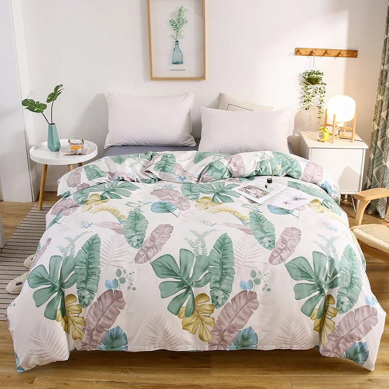 housse de couette 100 coton imprimée avec fermeture éclair pour lit