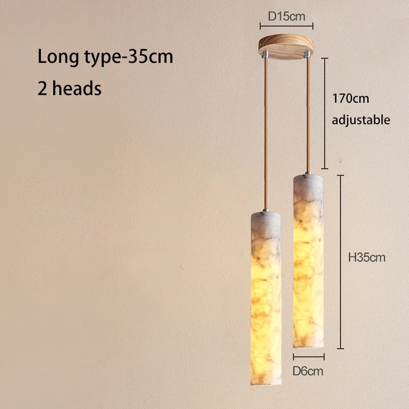 lustre wabi-sabi en marbre naturel pour hôtel design - vue 10 sur 10