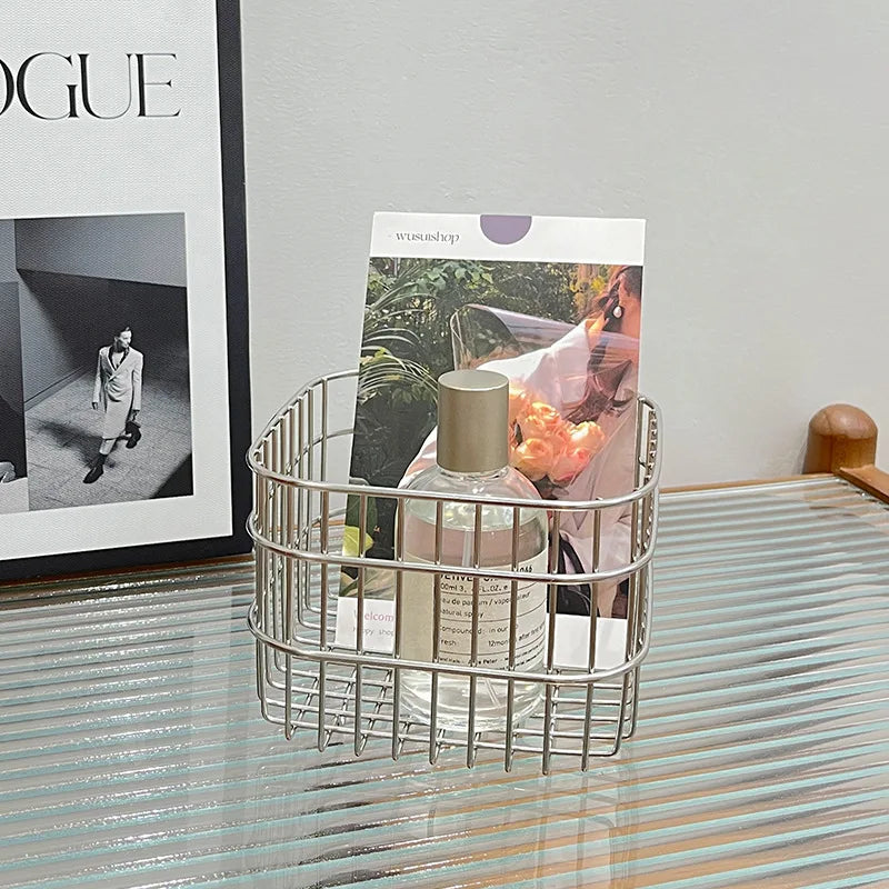 panier de rangement carré en acier inoxydable pour organiser votre intérieur - vue 5 sur 8