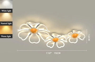 plafonnier floral à led pour chambre et salon - vue 9 sur 10