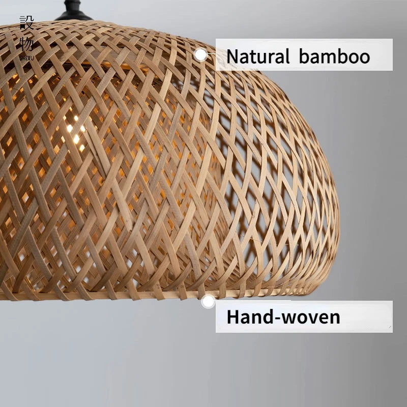 Suspension en bambou tissée à la main naturelle