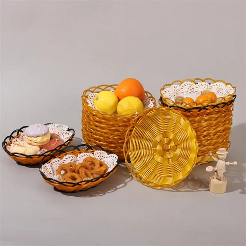 panier en rotin tissé pour fruits et aliments à la maison - vue 6 sur 10