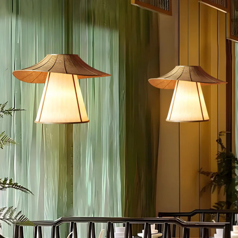 suspension en rotin tissé pour éclairage intérieur décoratif - vue 5 sur 7