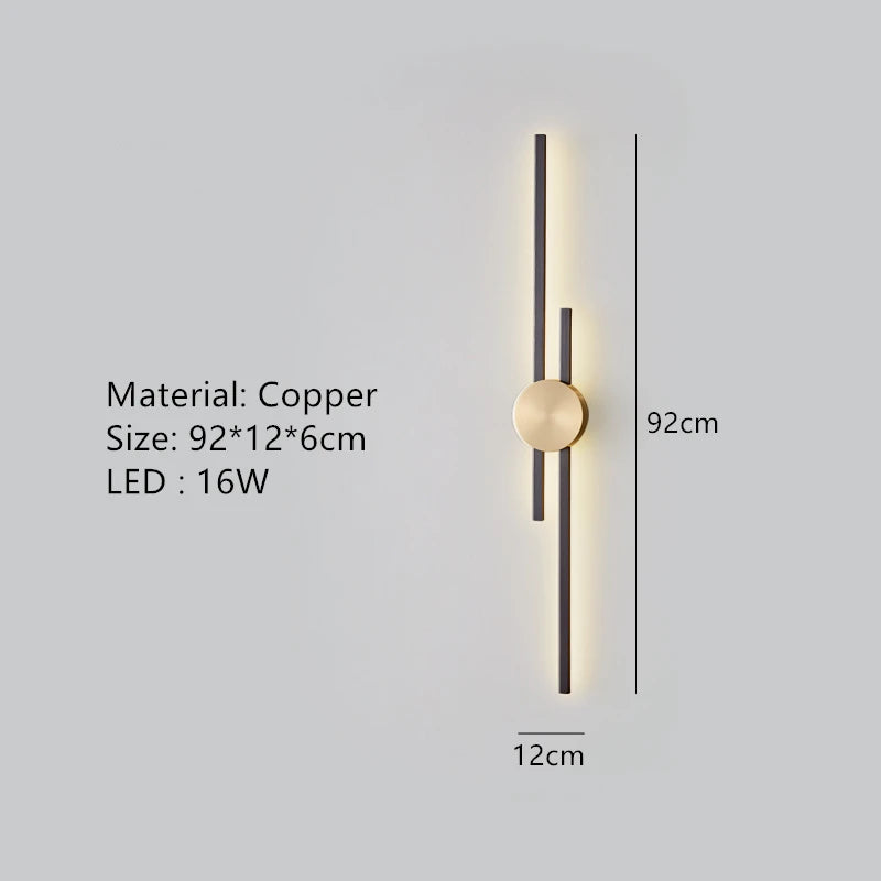 applique murale led minimaliste en laiton pour restaurant et allée - vue 9 sur 18