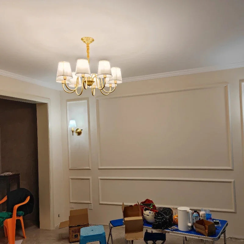 plafonnier led en cuivre design nordique moderne et luxueux - vue 4 sur 16