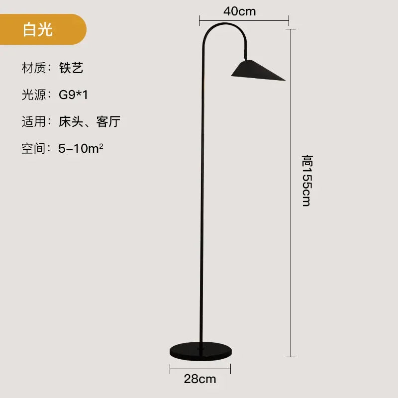 Nordic Minimalist Led Floor Lamp with Changeable Bulb for Living Dining Room Tables Stand Lighting Luminaires - vue 6 sur 8