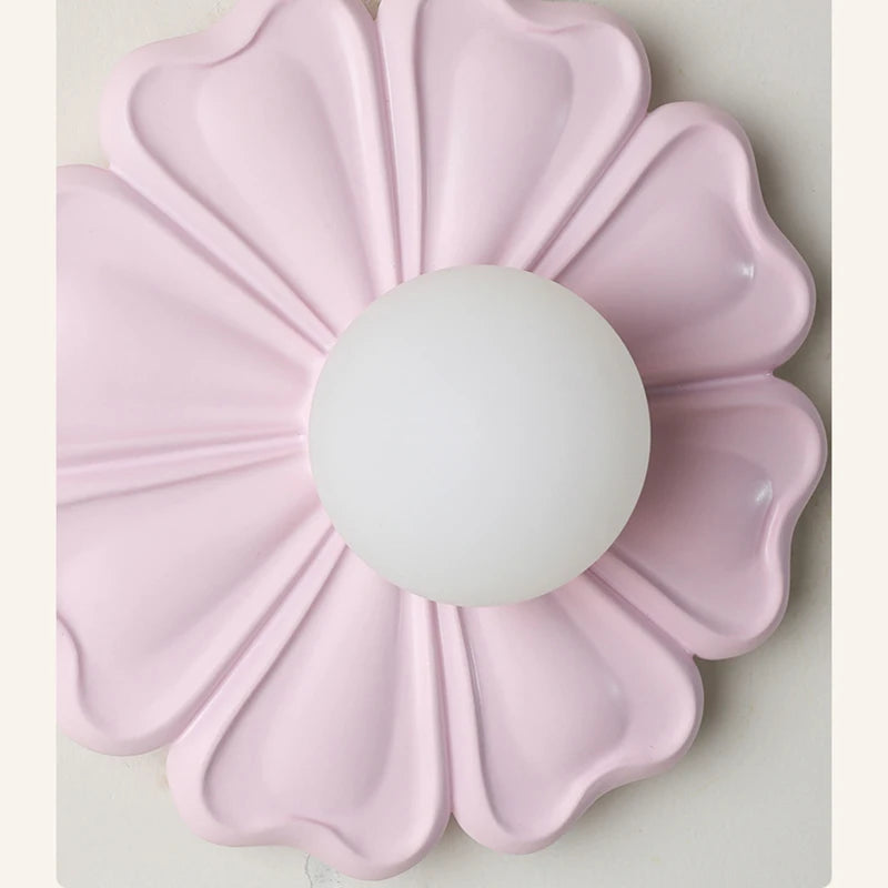 applique murale créative lampe à fleurs en résine pour enfants - vue 6 sur 11