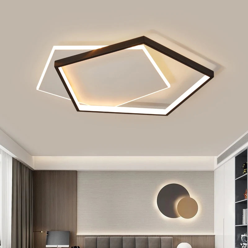 plafonnier led carré moderne avec télécommande pour décoration intérieure
