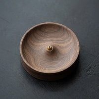 brûleur d'encens rond en bois pour méditation et décoration intérieure