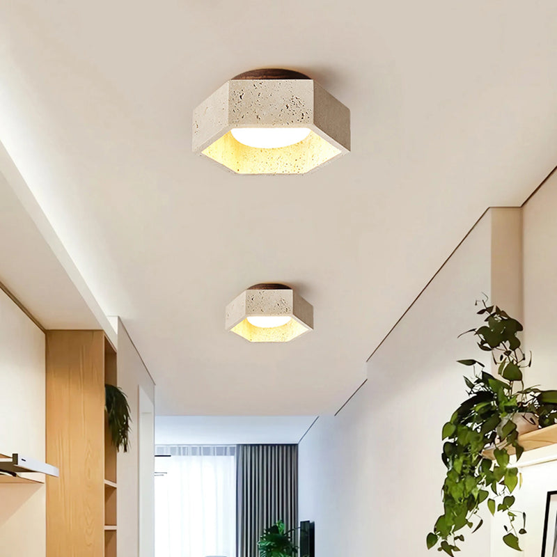 plafonnier Crème moderne minimaliste salon diamant lampe décorative vestiaire balcon hall couloir couloir Led pierre