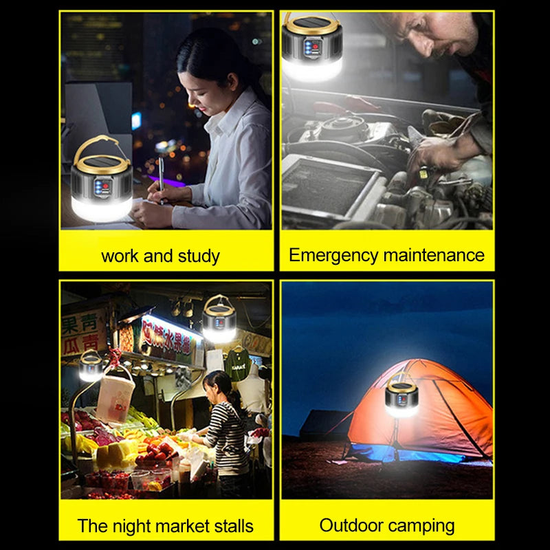 lampe de camping solaire led étanche rechargeable pour activités en extérieur - vue 7 sur 9