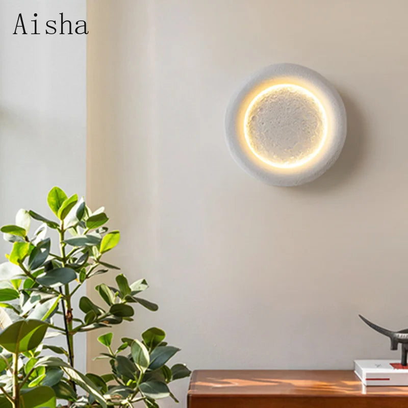 applique murale lune en résine design créatif décoratif luxe - vue 4 sur 7
