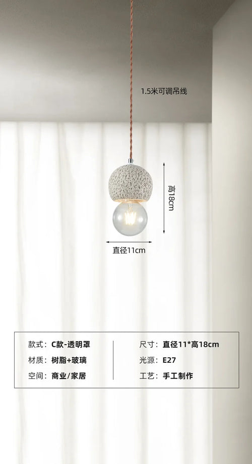 suspension wabi-sabi design nordique luminaire créatif pour intérieur - vue 9 sur 12