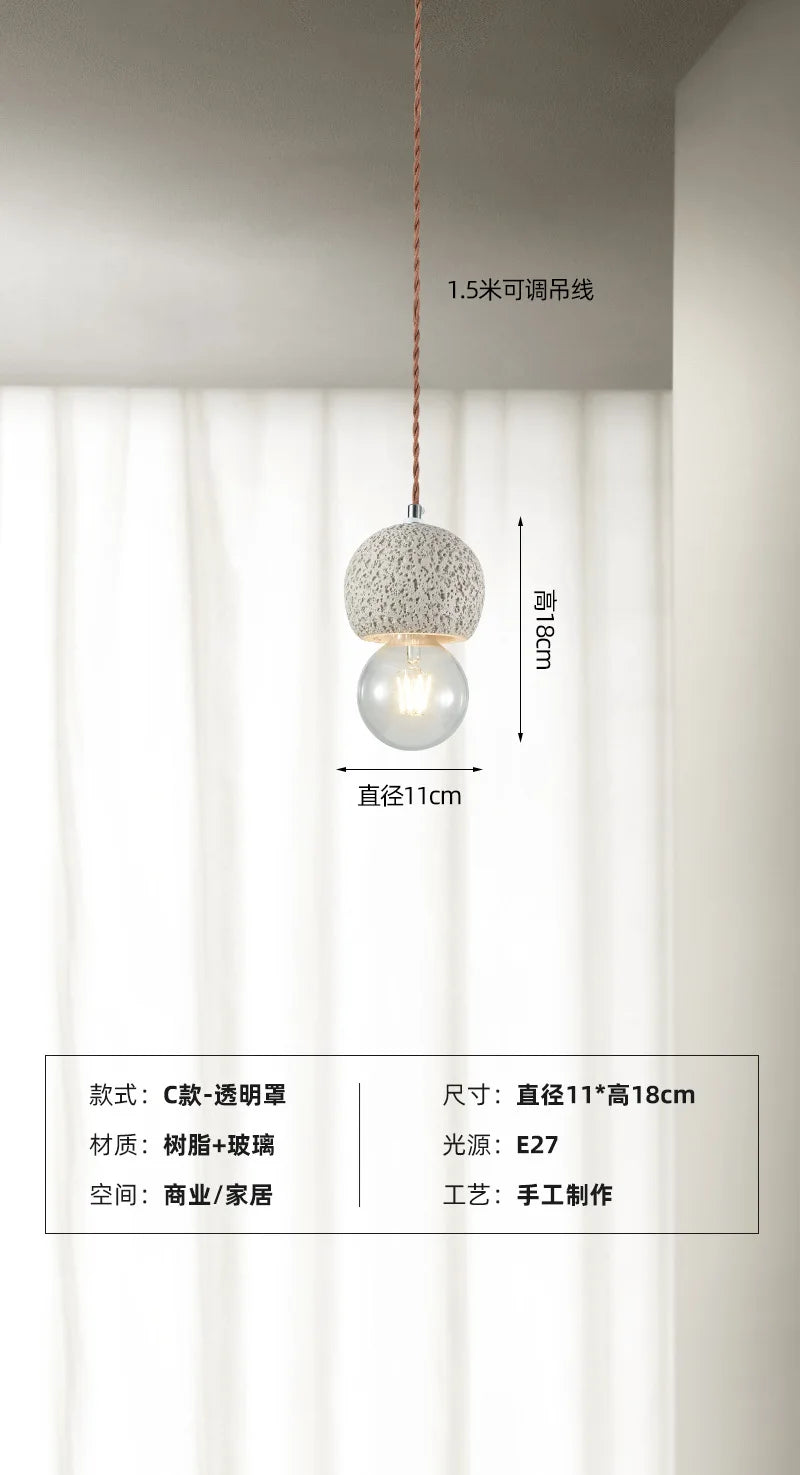 suspension wabi-sabi design nordique luminaire créatif pour intérieur - vue 8 sur 12
