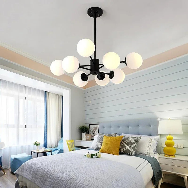 lustre moderne en verre pour intérieur lumineux - vue 4 sur 13
