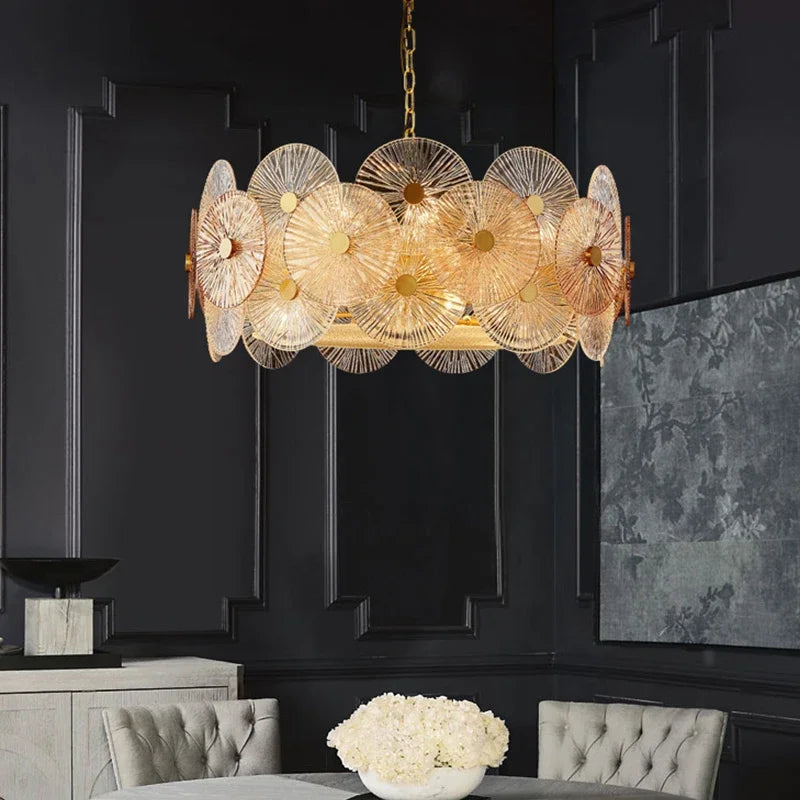 lustre moderne en verre design pour décoration intérieure - vue 3 sur 11
