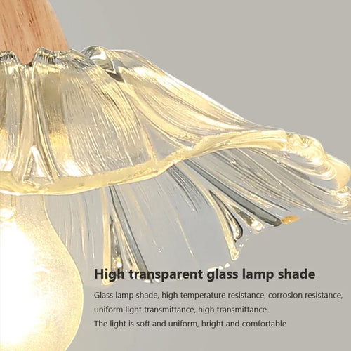 suspension en bois et verre au design nordique rétro décoratif - vue 10 sur 13