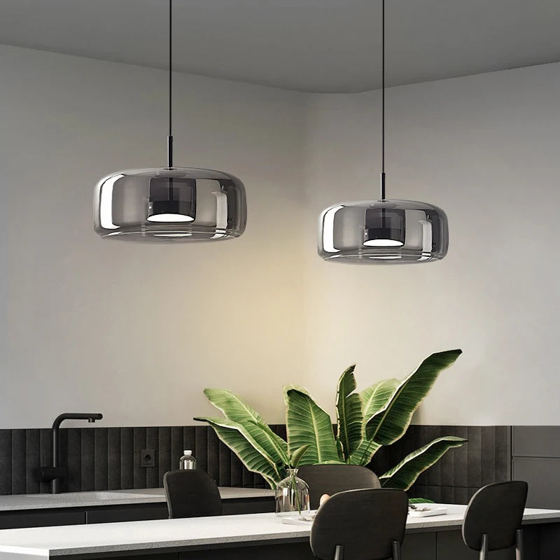 lampe suspendue en verre led luxe décor nordique moderne