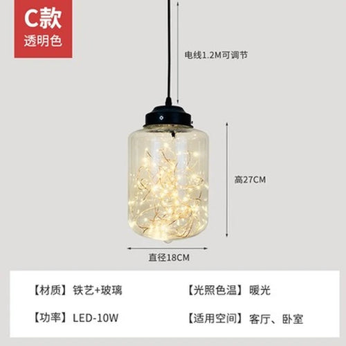 lustre nordique étoilé en verre pour décoration moderne - vue 20 sur 24