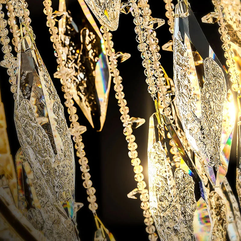 lustre de luxe en cristal pour villas haut de gamme personnalisé