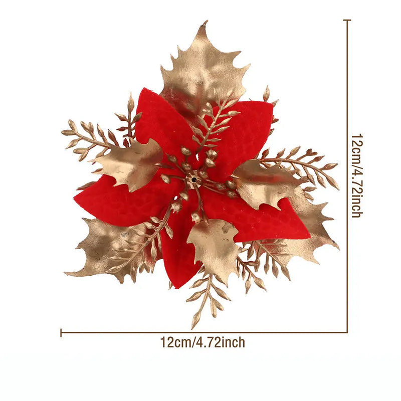 décoration suspendue fleur pailletée pour arbre de noël