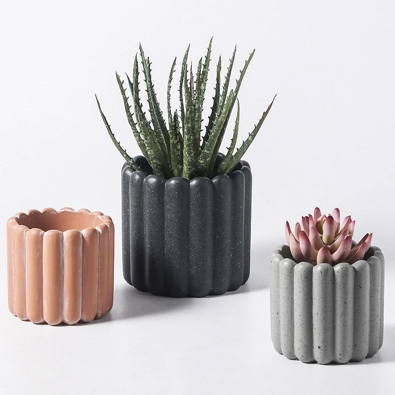 pot de fleurs en ciment décoratif pour plantes et jardins - vue 5 sur 10