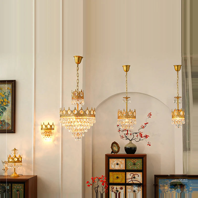 lustre en cristal k9 dimmable pour éclairage moderne - vue 4 sur 16
