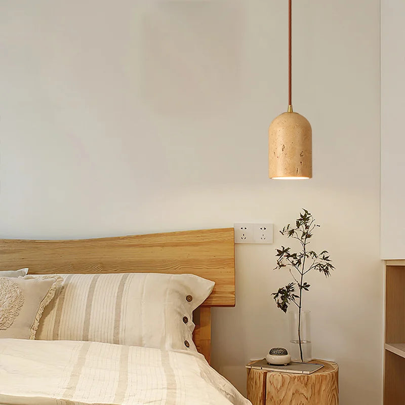 suspension vintage en pierre naturelle avec éclairage led